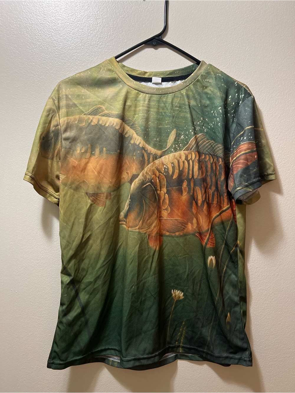 Underwater Carp Graphic Tee - Green & Orange